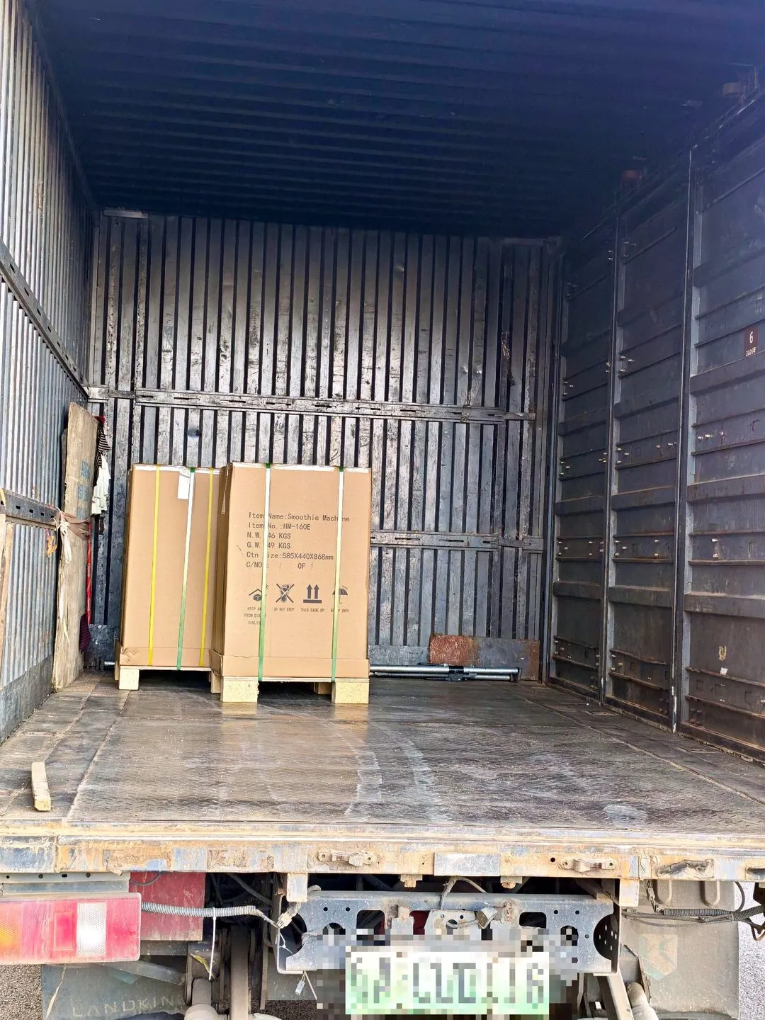 Consignment secured inside the truck body