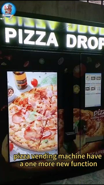 24/7 피자 사업 시작 | Hommy 무인 피자 솔루션 5 밤에 호미 피자 조명 자판기