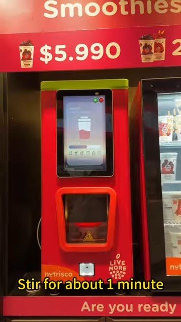 Lançamento de máquinas de venda automática de smoothies de hommy no chile nas lojas CEP