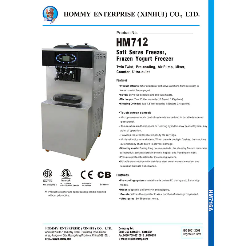 Informations sur la machine à glaces 2017-712 7 Informations sur la machine à glace 2017-712