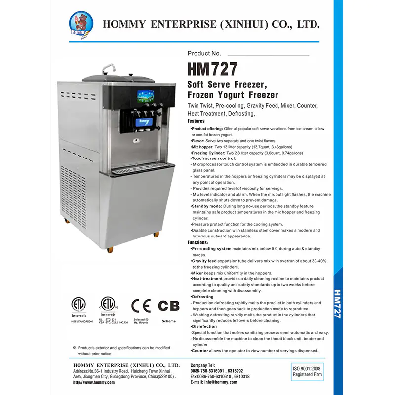 Informations sur la machine à glaces 2017-727 9 Informations sur la machine à glace 2017-727