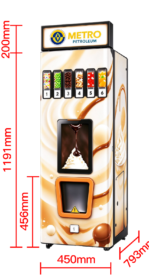 HM28 Smart Soft-Serve Ice Cream Station 25 Dimensional Drawing